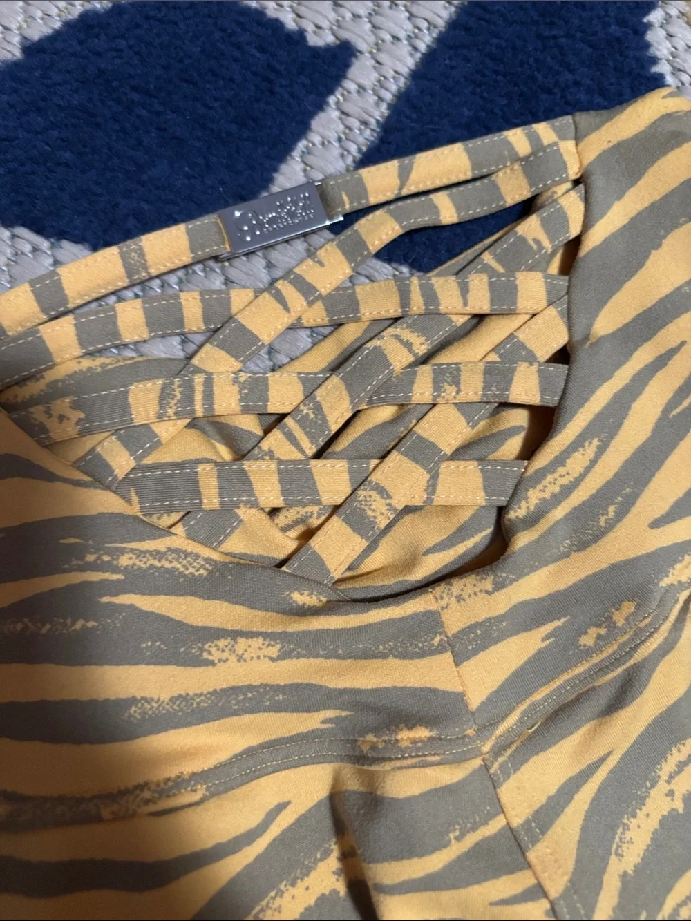 Bombshell Sportswear workout Set small, medium Yellow green zebra stripes